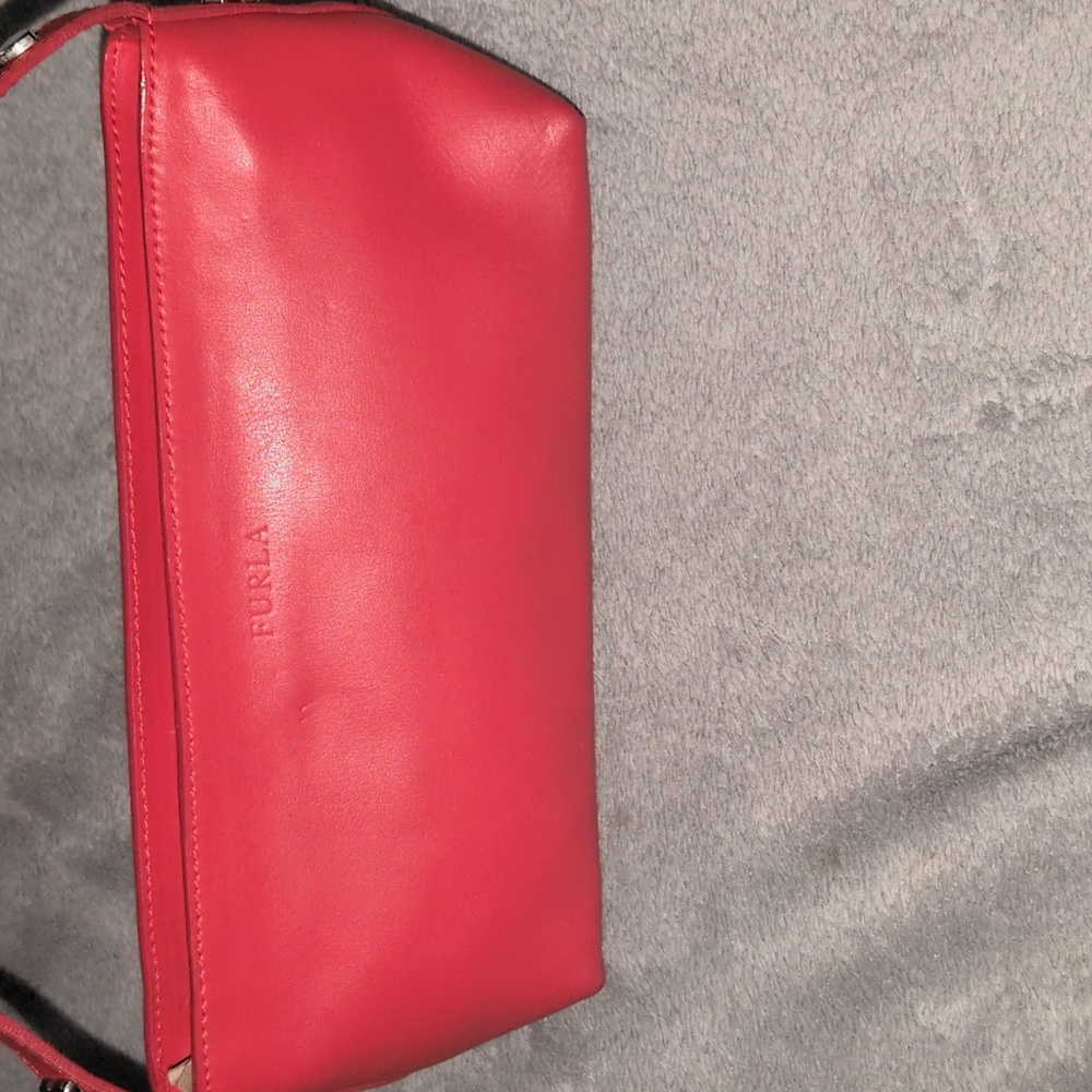 Furla Vibrant Red Shoulder Bag with Star Accents